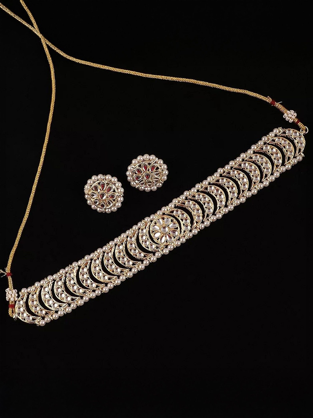

SHONA'S STYLE Gold-Plated Kundan Studded JewellerySet