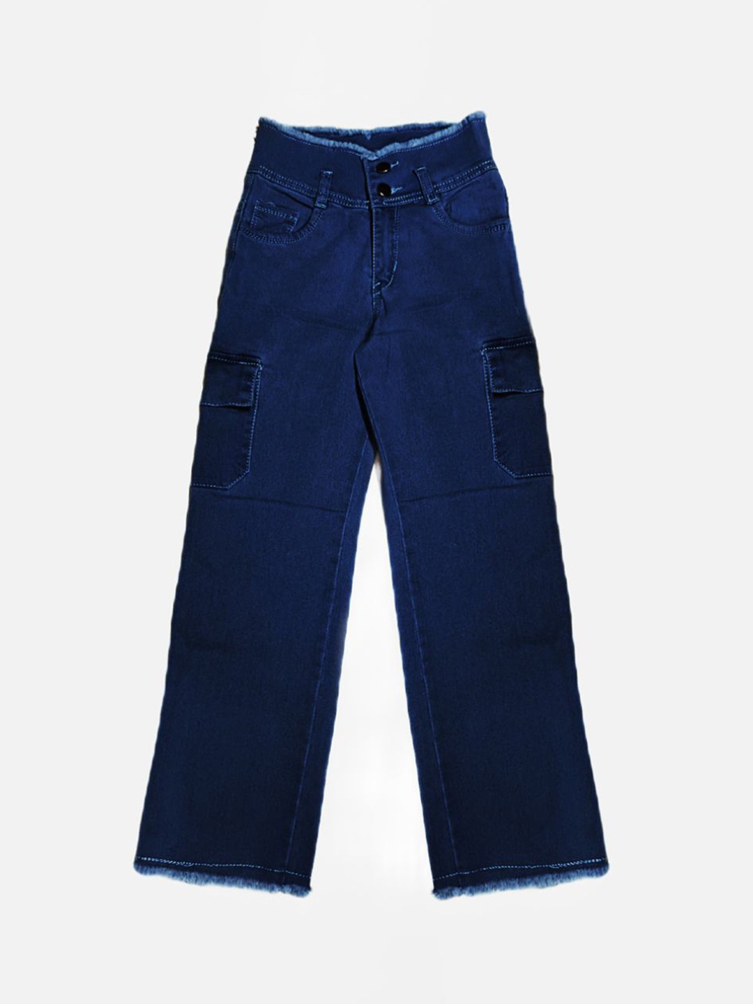

Killer Girls Wide Leg Highly Distressed Jeans, Navy blue