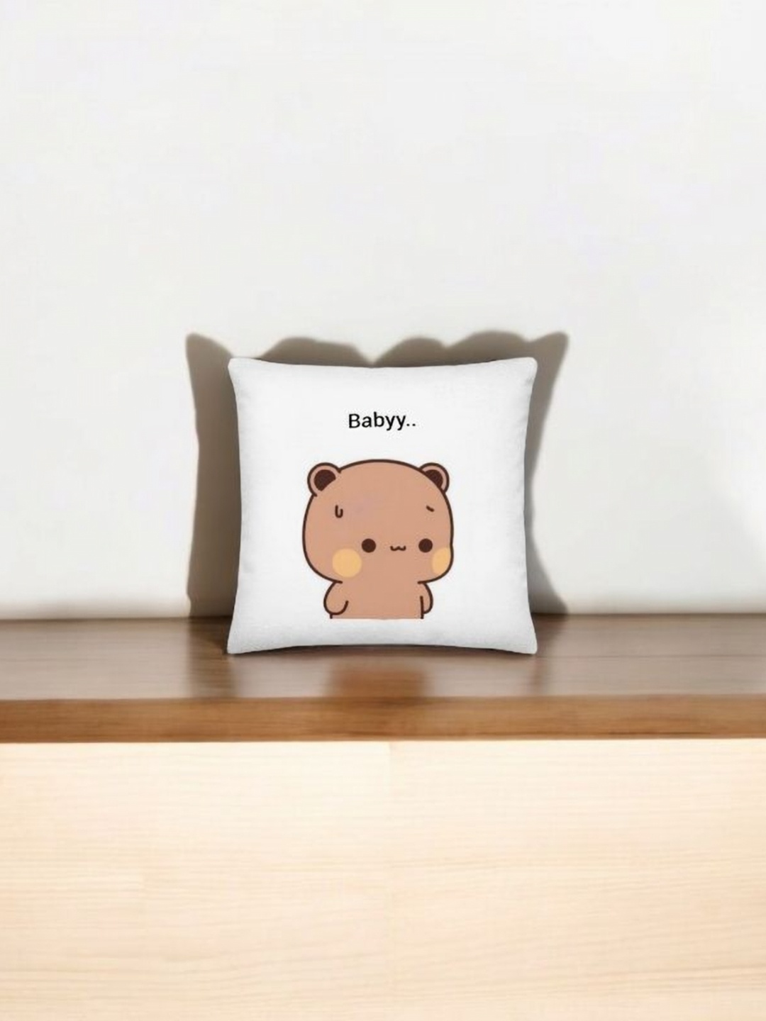 

Anikmart White & Brown Printed Square Shaped Pre-Filled Cushion