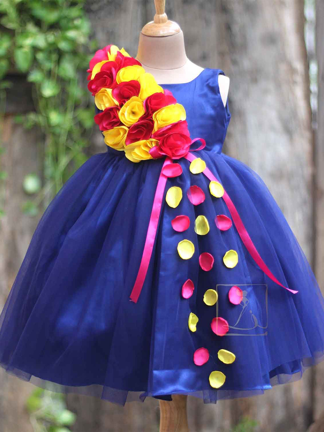 

Li & Li Boutique Polka Dot Net Fit & Flare Maxi Dress, Navy blue