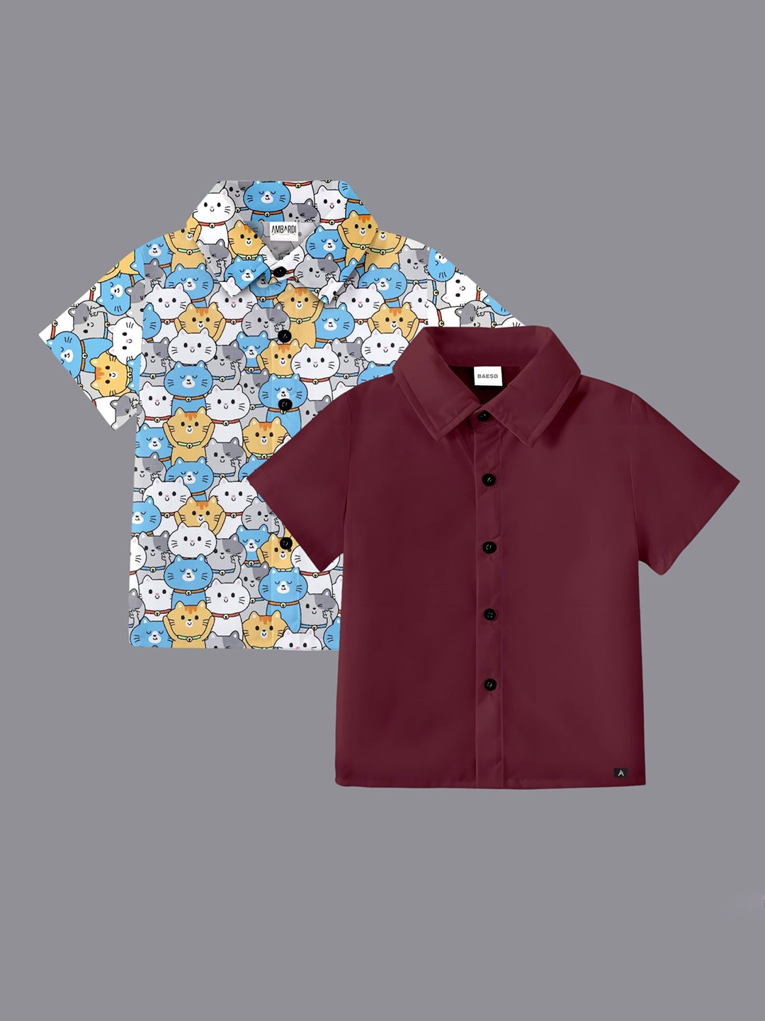 

BAESD Boys Classic Opaque Formal Shirt, Maroon