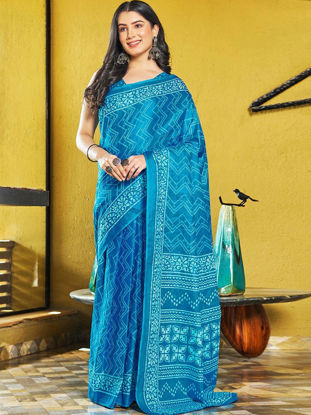 

DIVASTRI Ikat Saree, Blue