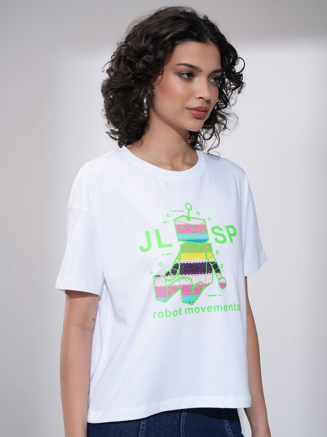 

Street By Tokyo Talkies Women Printed Boxy T-shirt, White