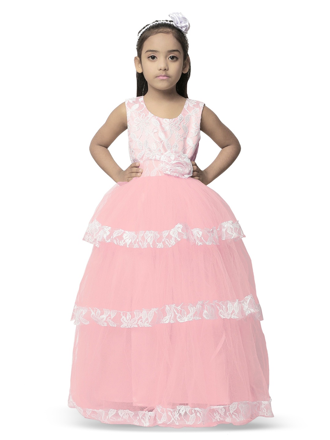 

Wow Princess Net A-Line Maxi Dress, Pink