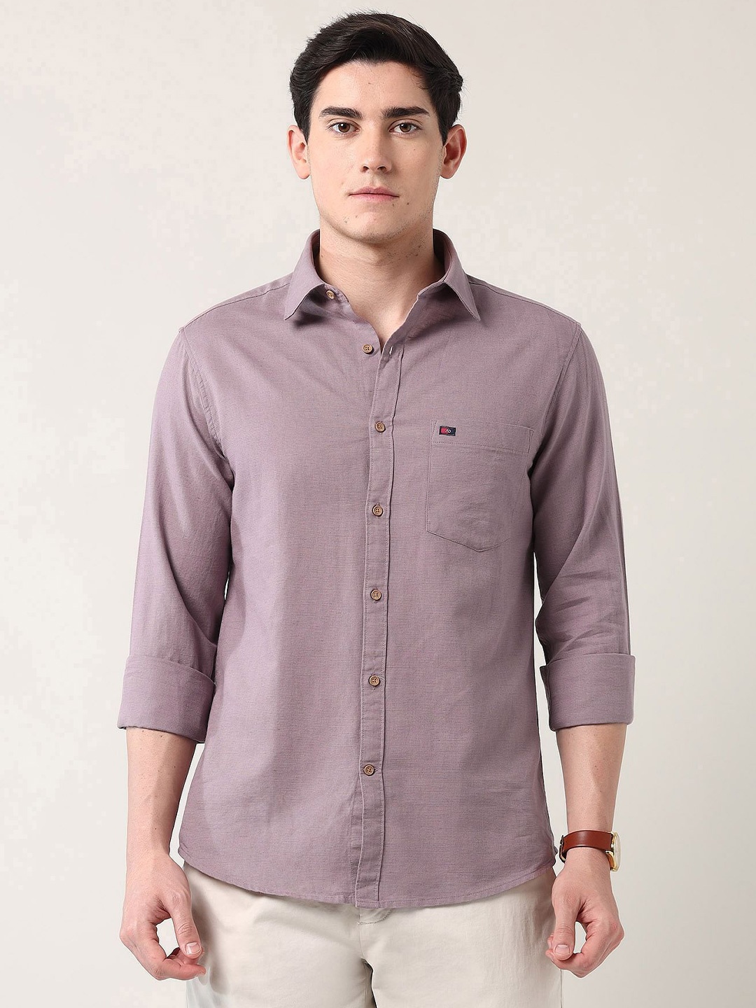 

AD By Arvind Men Classic Slim Fit Opaque Casual Shirt, Purple