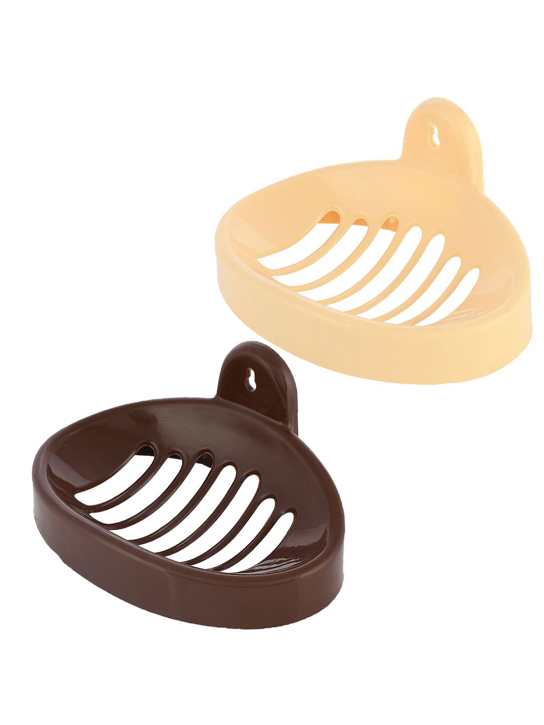 

Kuber Industries Cream-Coloured & Coffee Brown 2 piece Solid Plastic Shower Holder