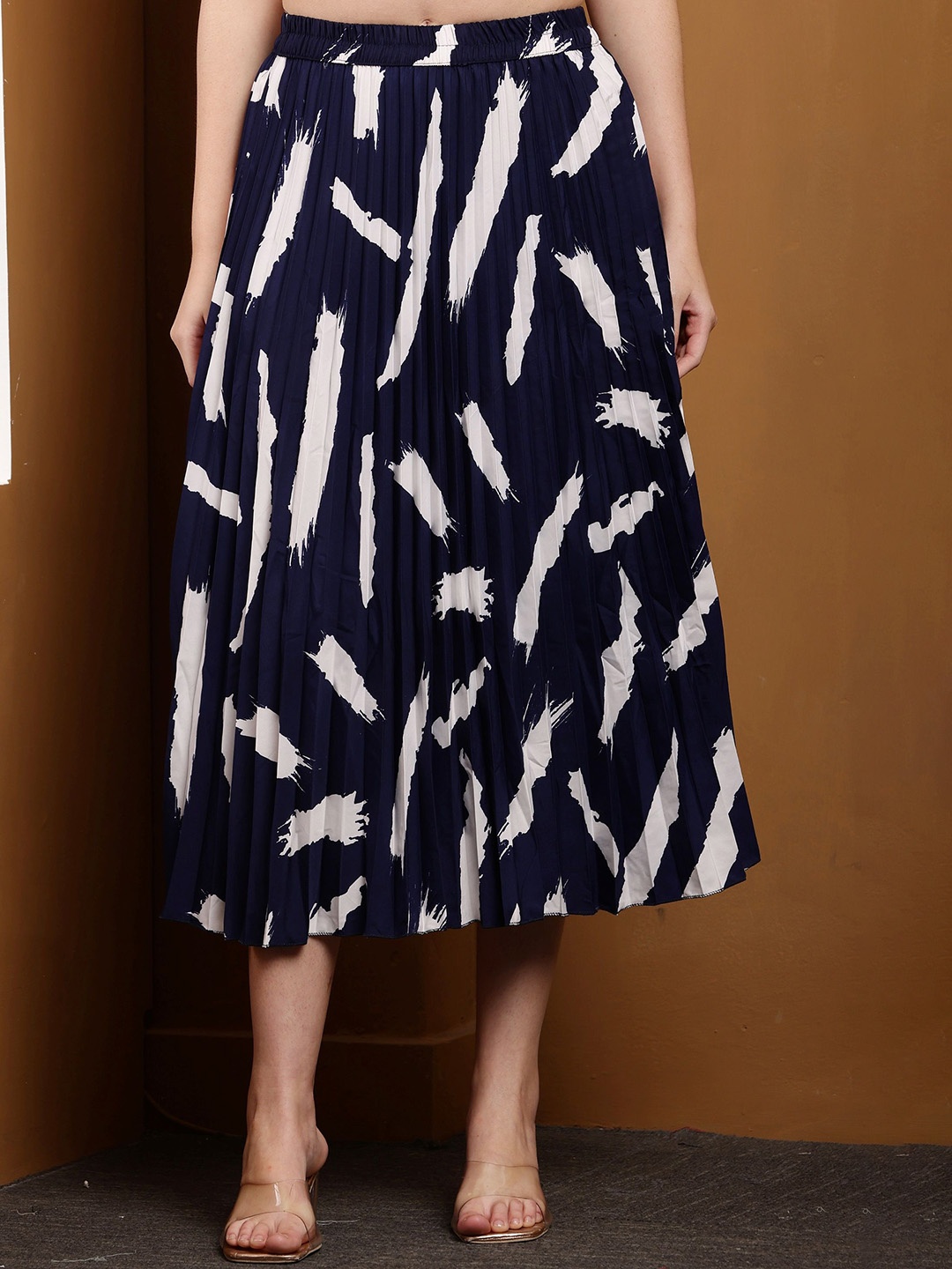 

ENTRY LEVEL Printed A-Line Midi Skirt, Blue