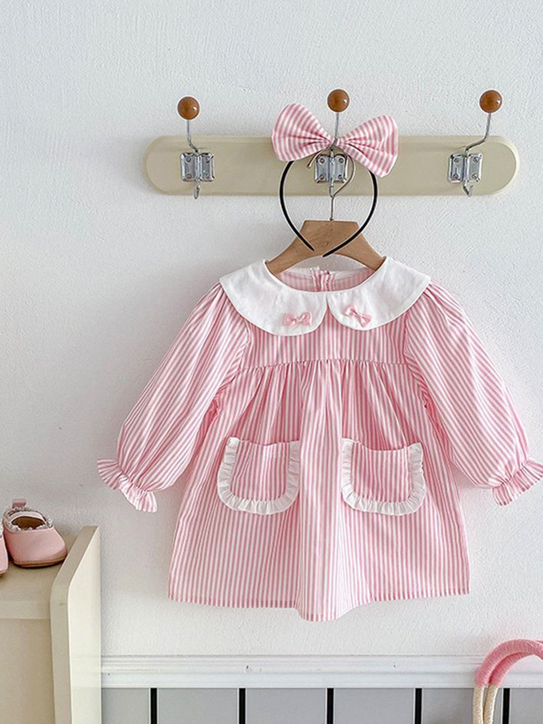 

LULU & SKY Striped Fit & Flare Dress, Pink