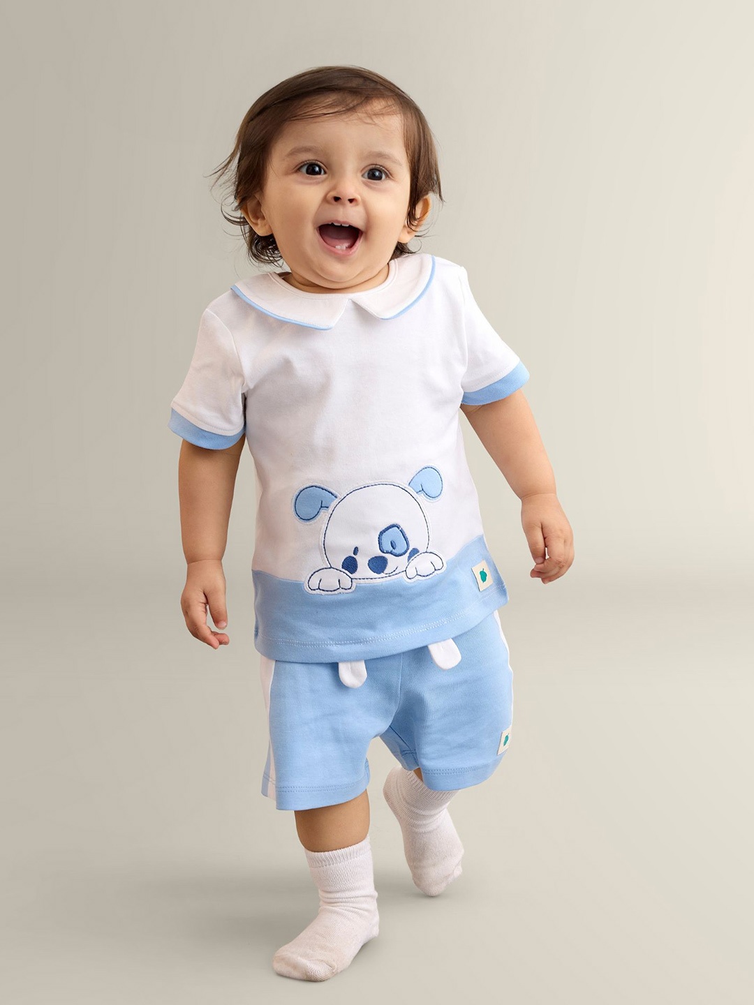 

My Milestones Boys T-shirt with Shorts, White