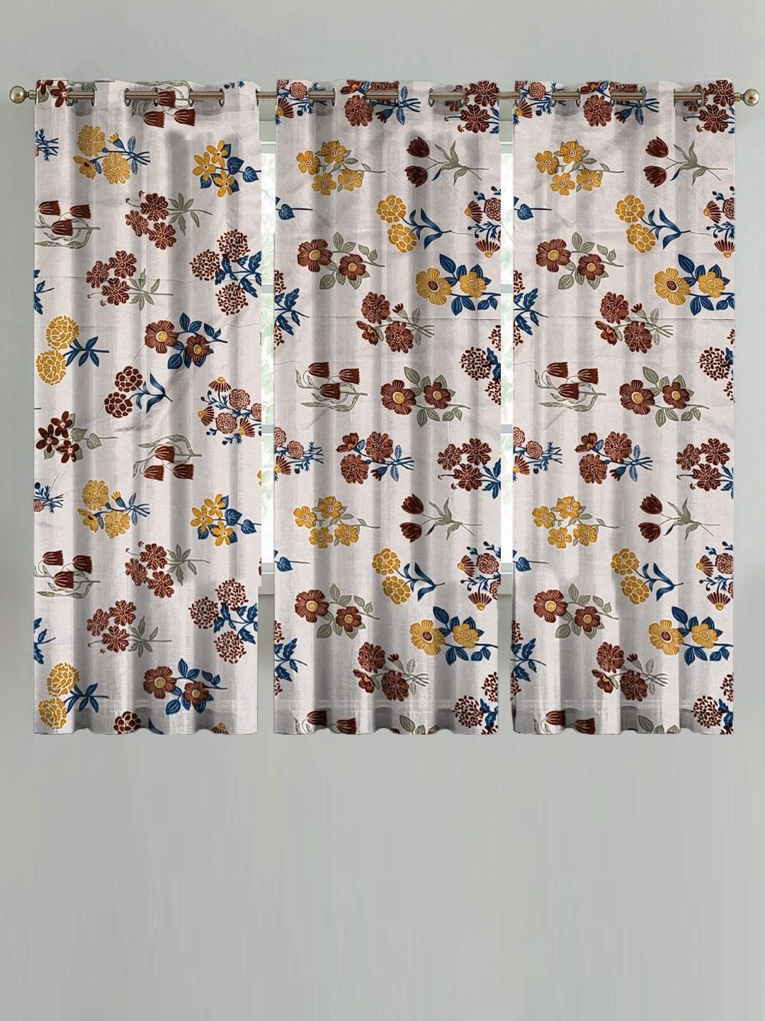 

ANA White & Yellow Set of 3 Floral Room Darkening Window