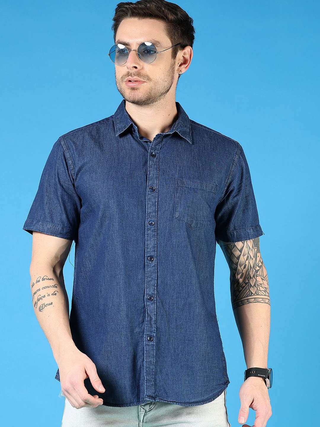 

V-Mart Men Opaque Casual Shirt, Blue