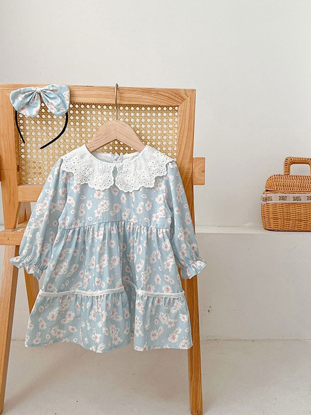 

LULU & SKY Floral Print A-Line Dress, Blue