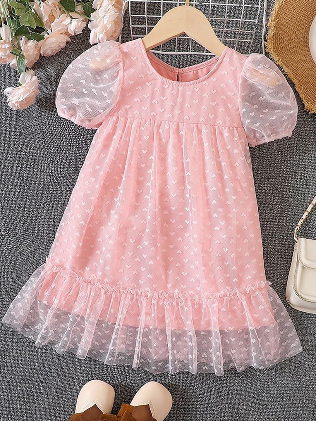 

LULU & SKY Checked A-Line Dress, Pink