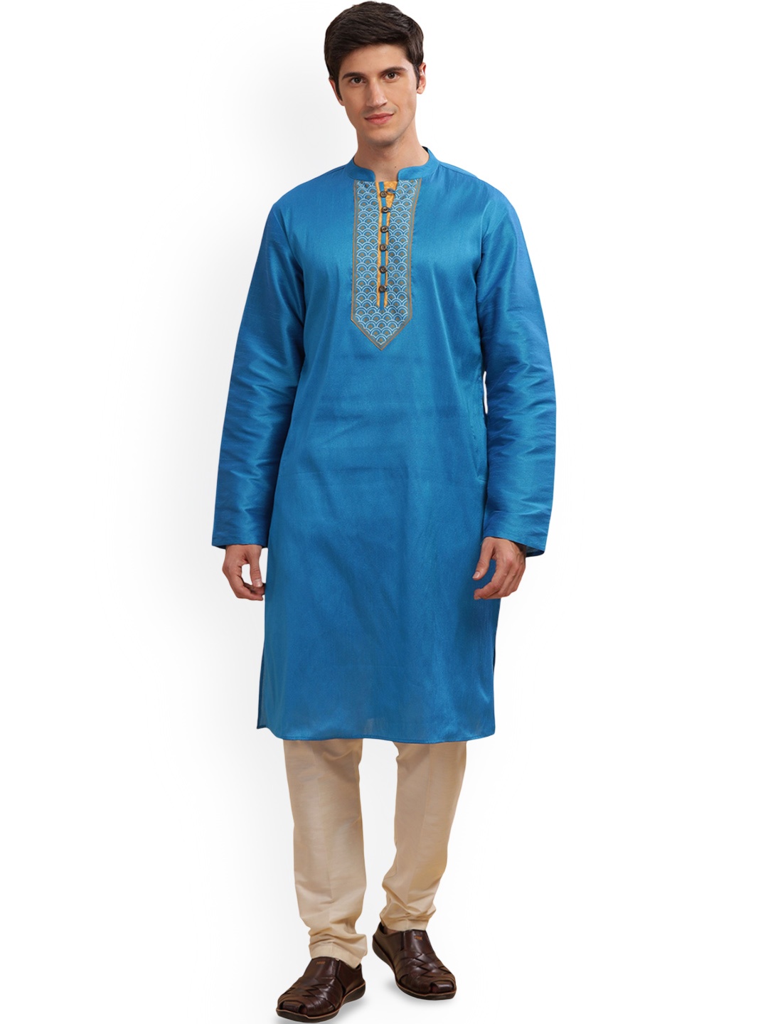 

Arch element Men Flared Sleeves Kurta, Blue