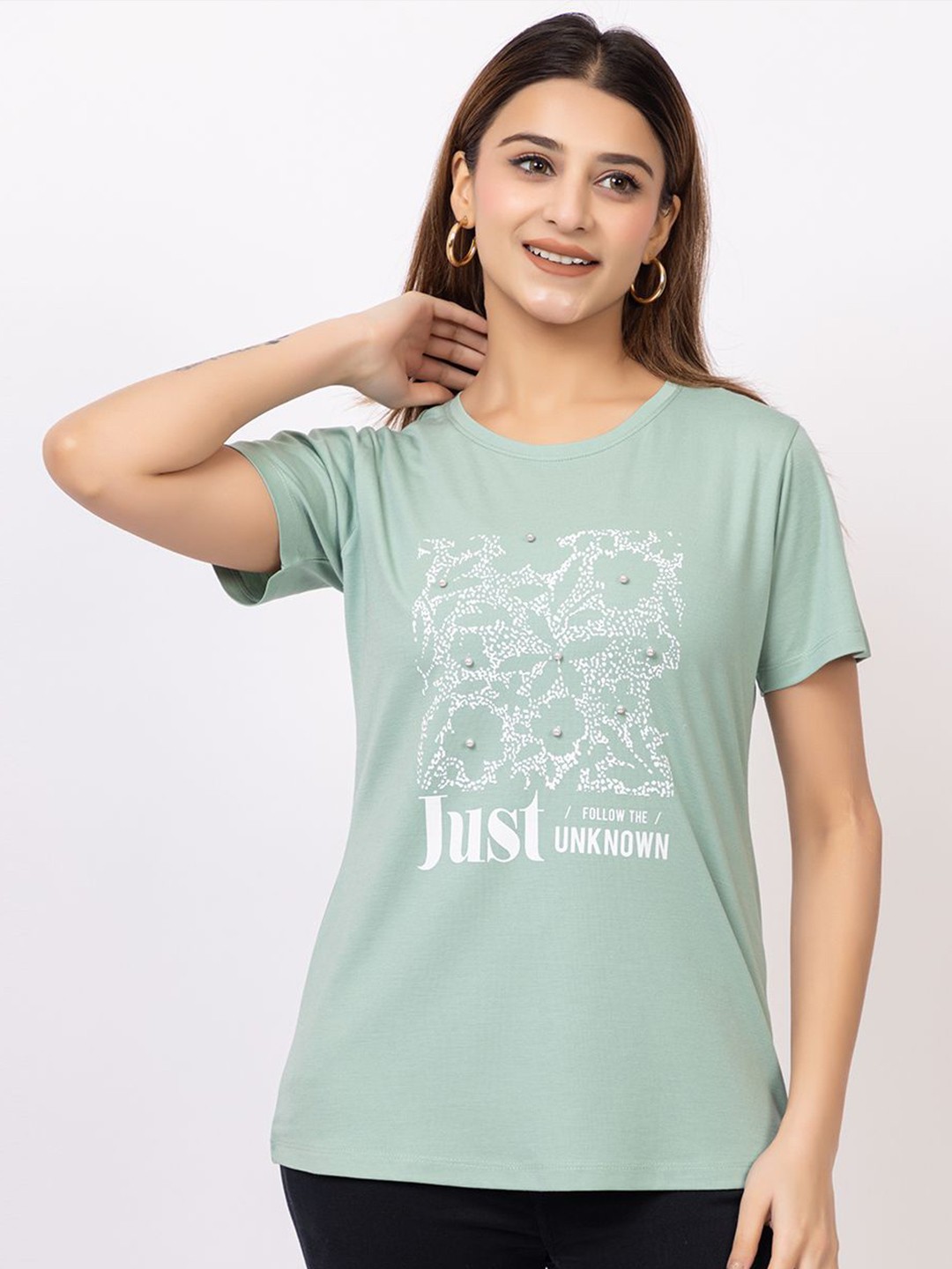 

GFO Print Cotton Top, Green