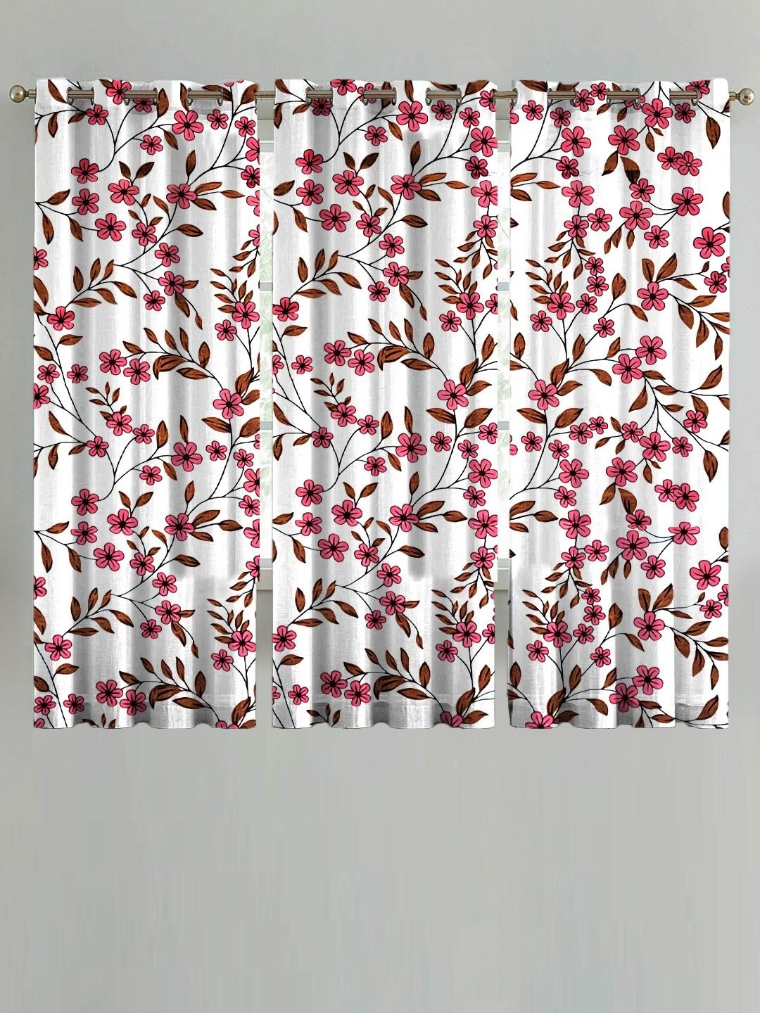 

ANA Pink & White Set of 3 Floral Room Darkening Window