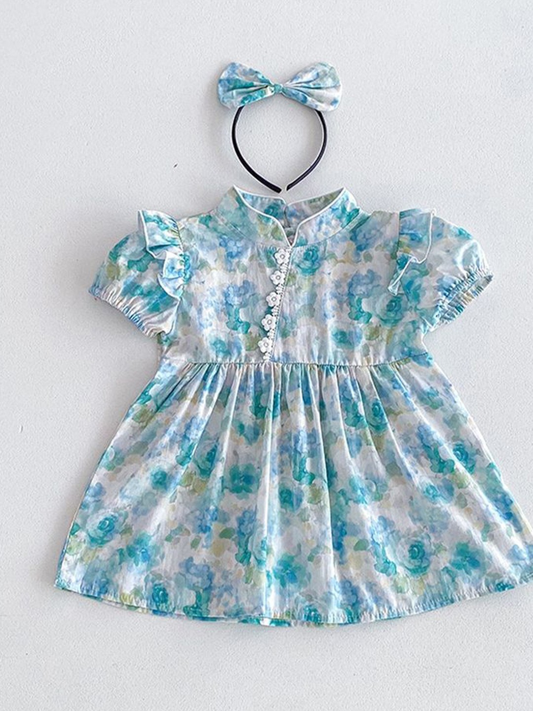 

LULU & SKY Floral Print Fit & Flare Dress, Blue