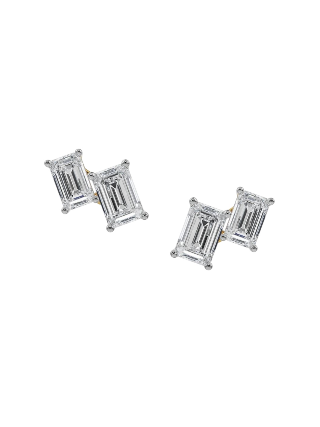 

Emori Duo Emerald Diamond Studs, Yellow