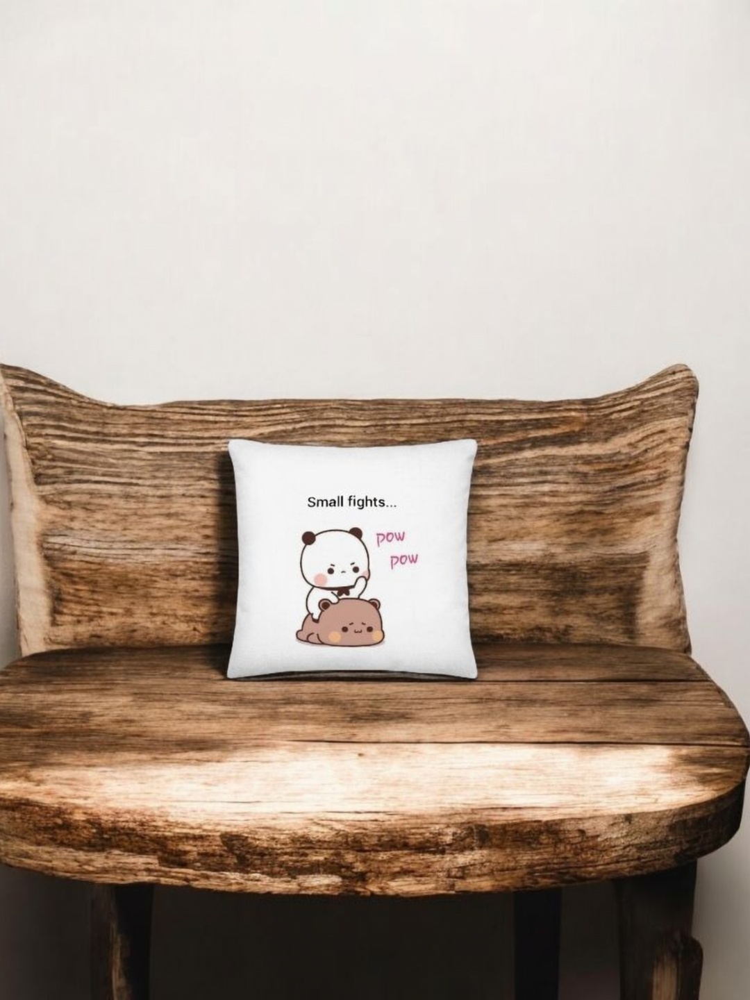 

Anikmart White & Brown Printed Square Shaped Pre-Filled Cushion