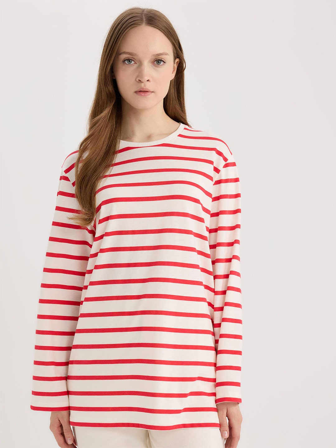 

DeFacto Striped Tunic, White