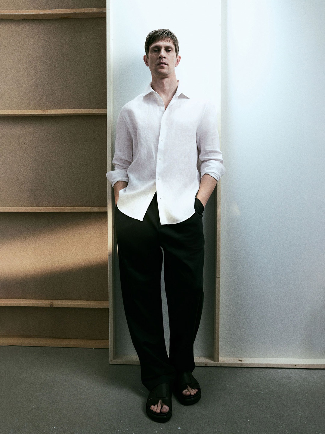 

H&M Slim Fit Linen Shirt, White