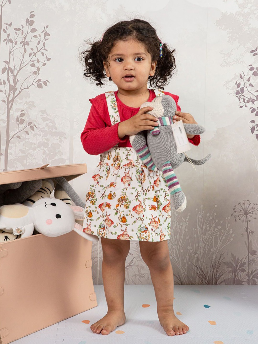 

THE BABY TRUNK Girls Top with Skirt, Pink