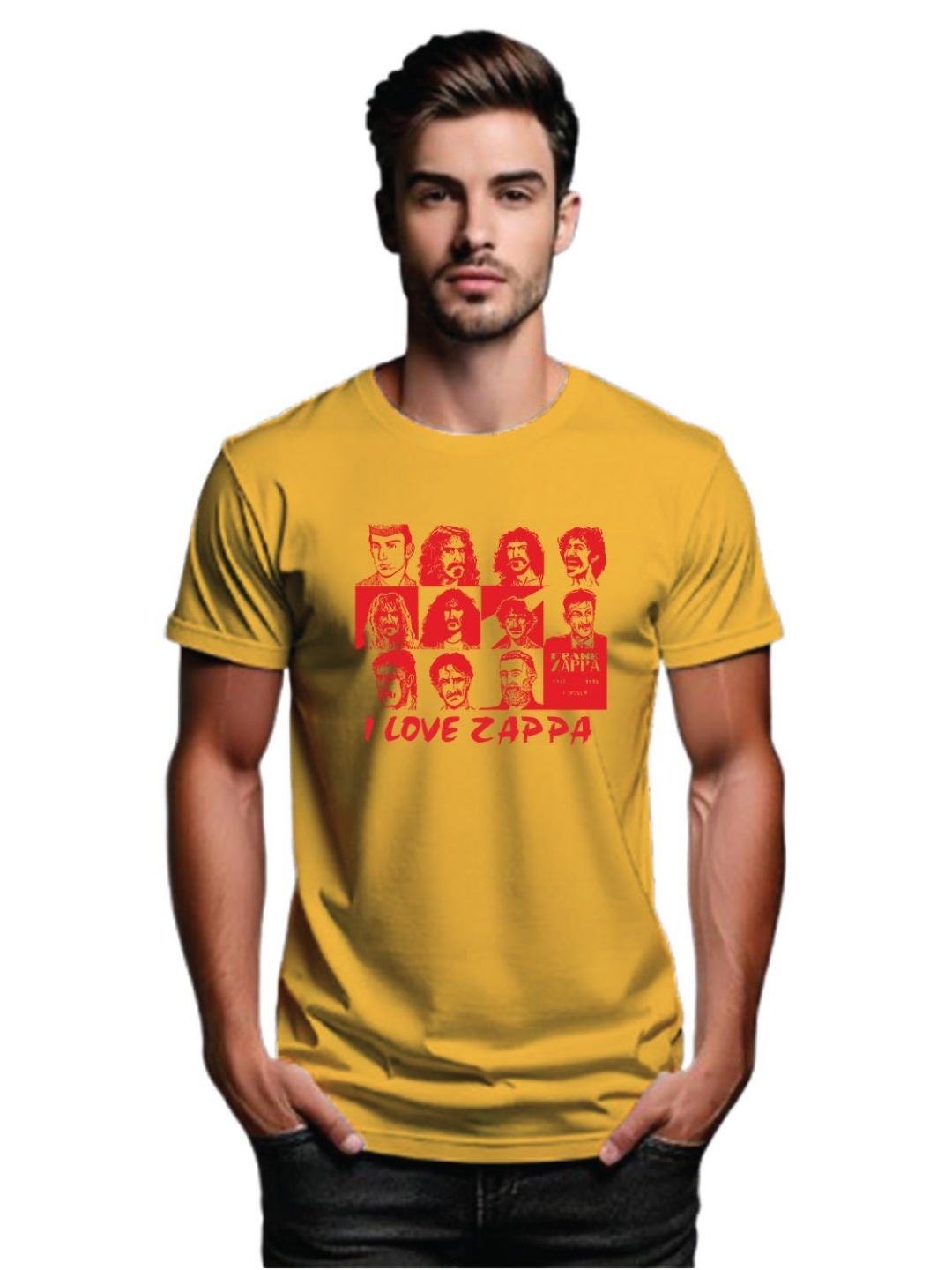 

Tantra Men Printed Applique T-shirt, Yellow