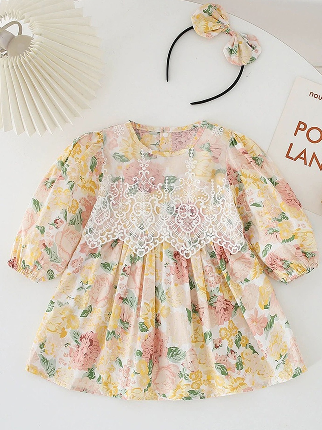 

LULU & SKY Floral Print Fit & Flare Dress, Yellow