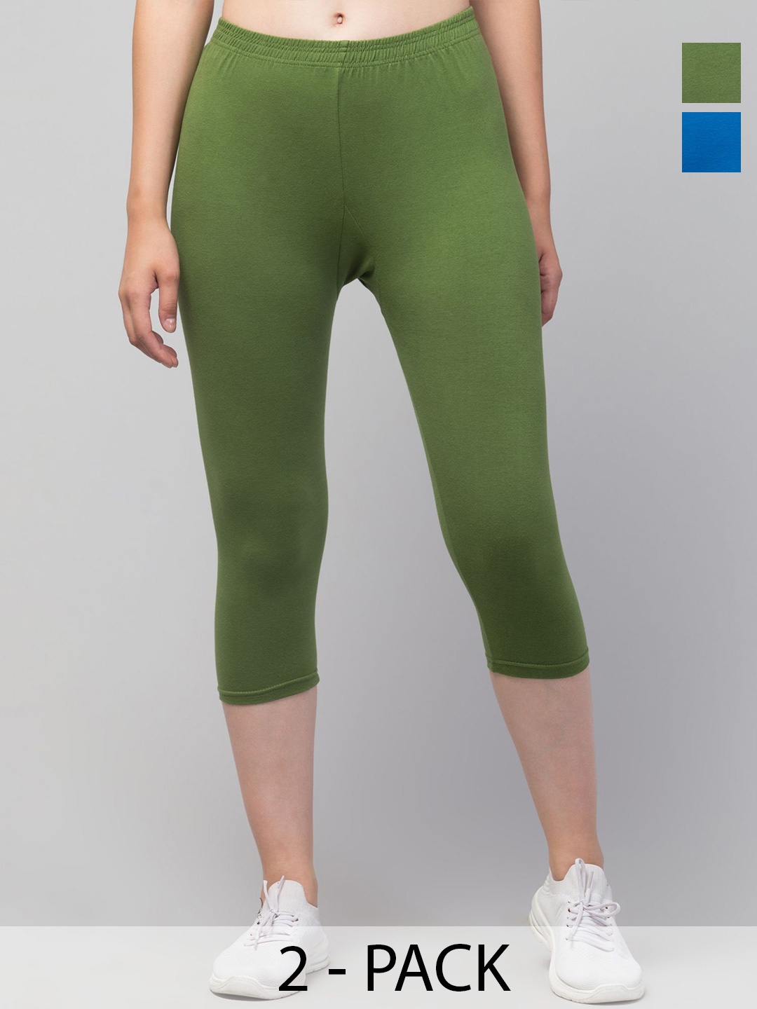 

UllasPemium Women Skinny Fit Capris, Blue