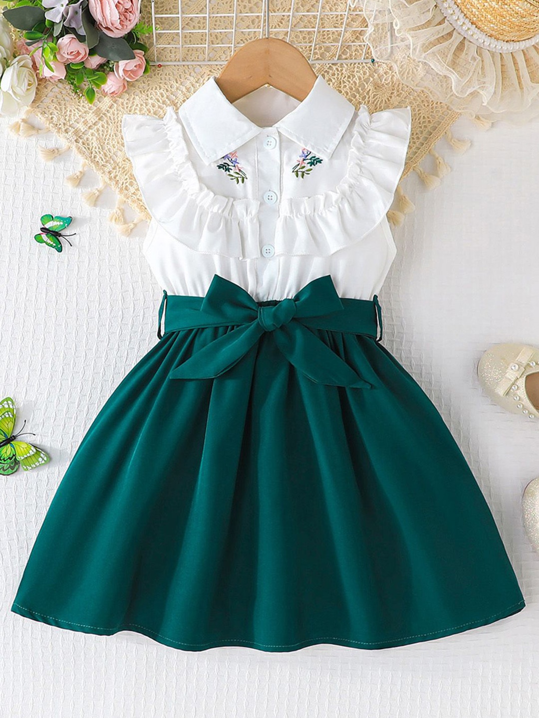 

INCLUD Floral Print Shirt Dress, Green