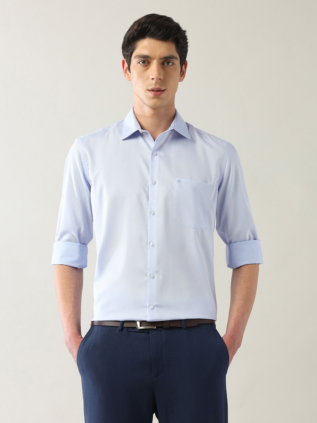 

Arrow Men Classic Opaque Checked Formal Shirt, Blue