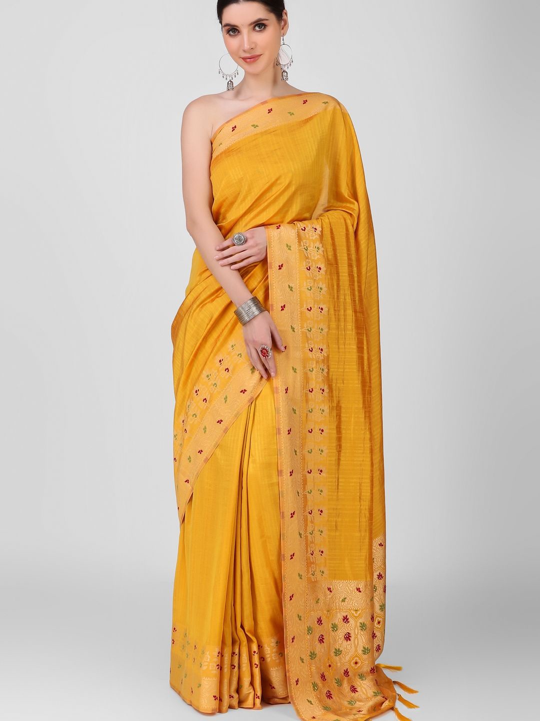 

Suha Woven Design Zari Art Silk Saree, Mustard
