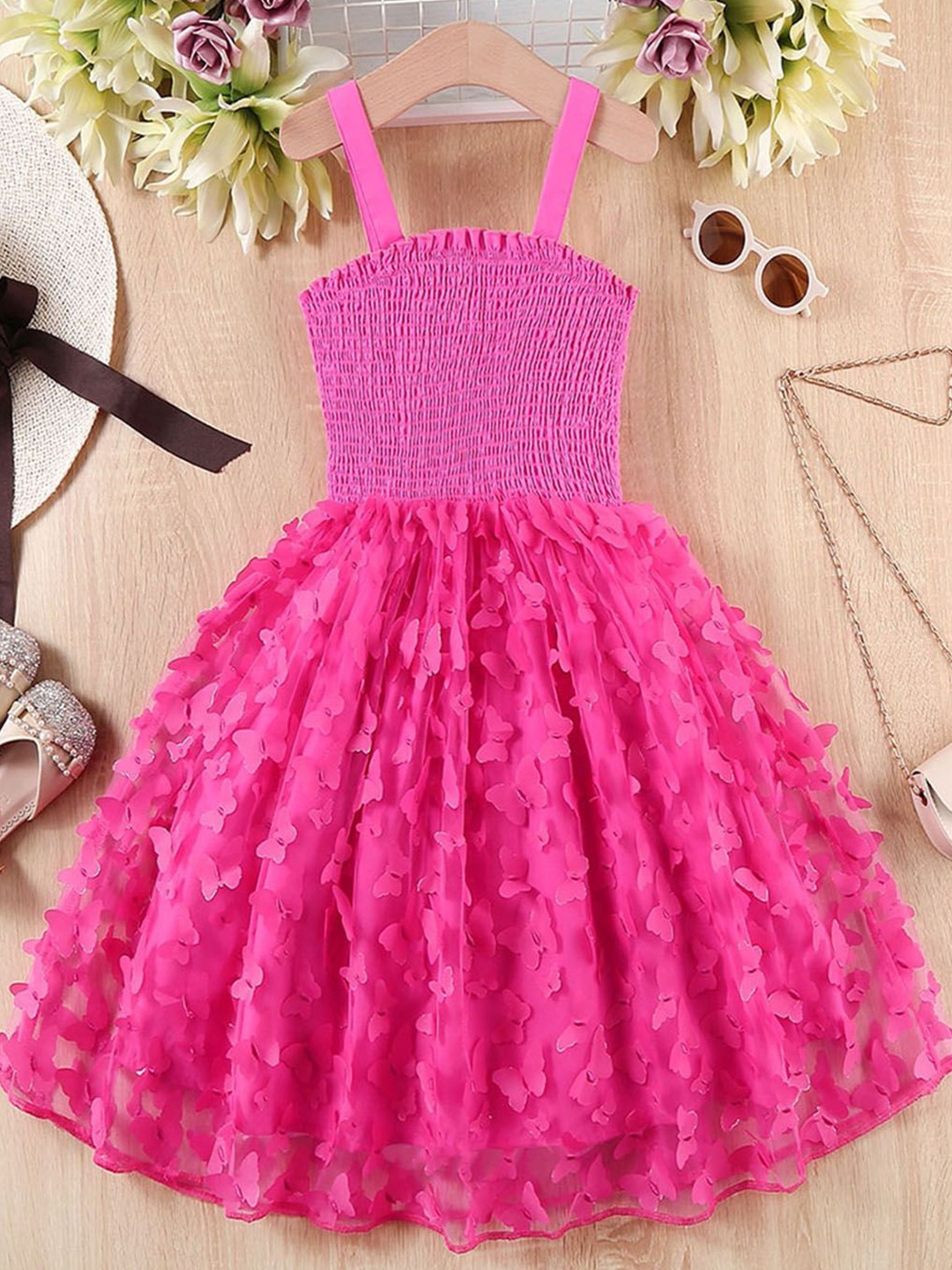 

INCLUD Animal Print Fit & Flare Midi Dress, Pink