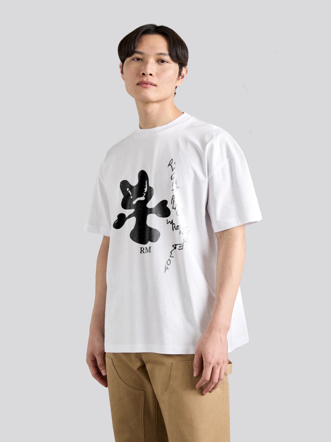 

The Korhean Store Men Printed Extended Sleeves T-shirt, White