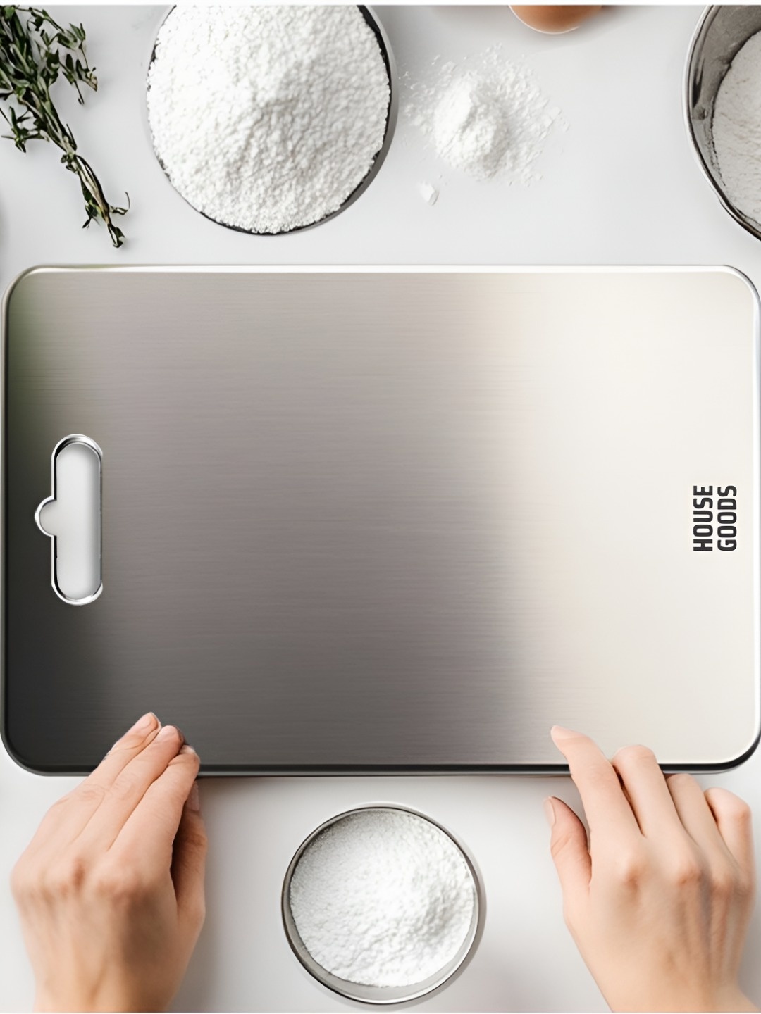 

HOUSEGOODS Silver-Toned 2025 Stainless Steel Chopping Board