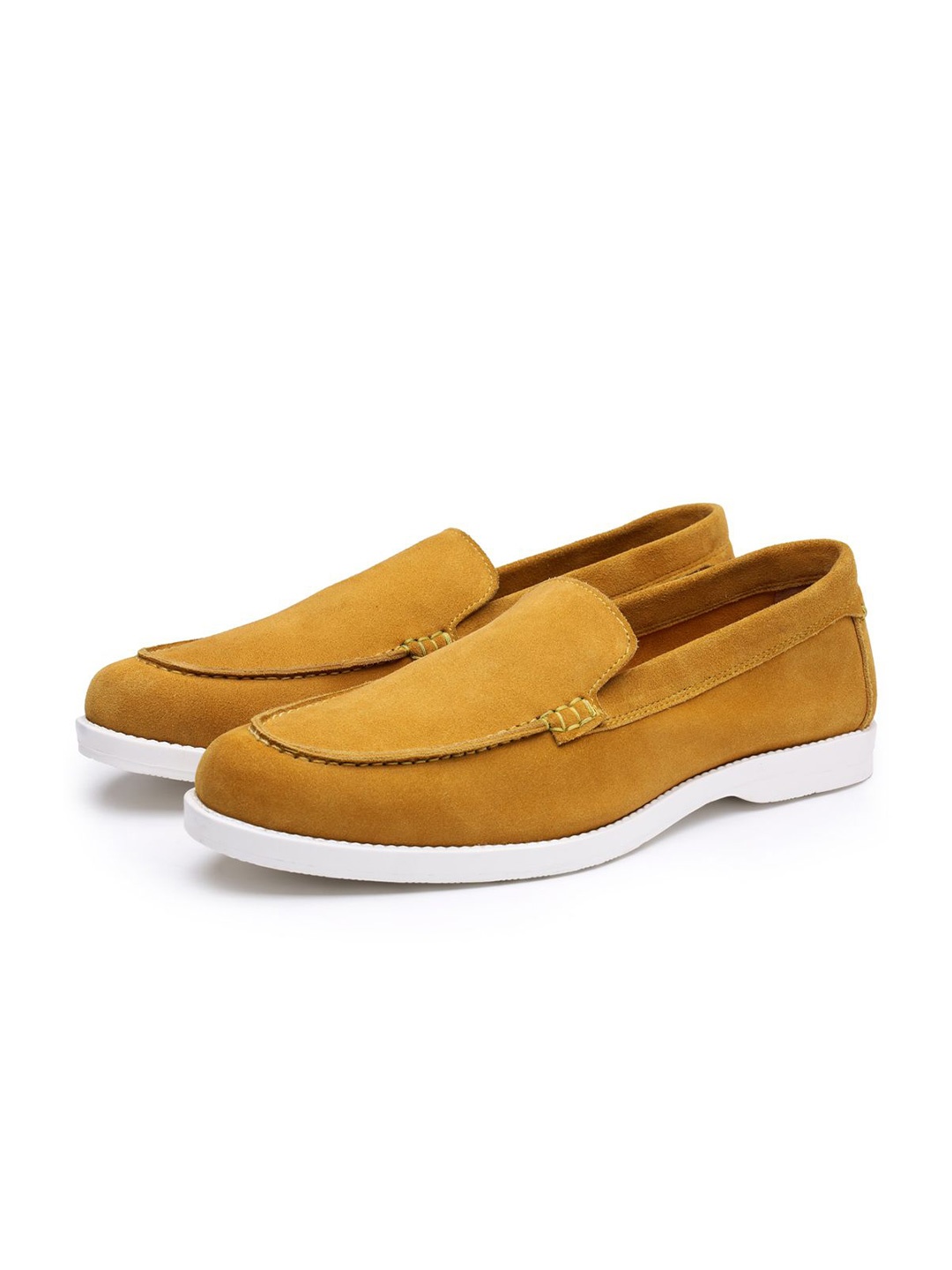 

SHUTIQ Men Suede Loafers, Yellow