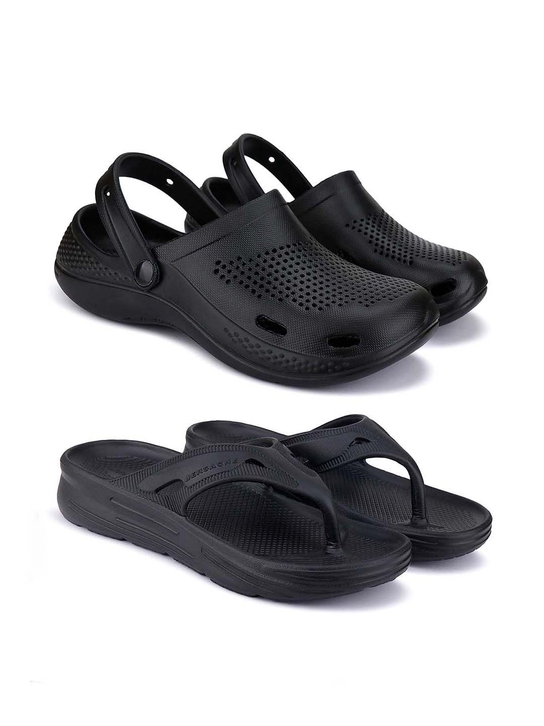 

BERSACHE Men Clogs, Black