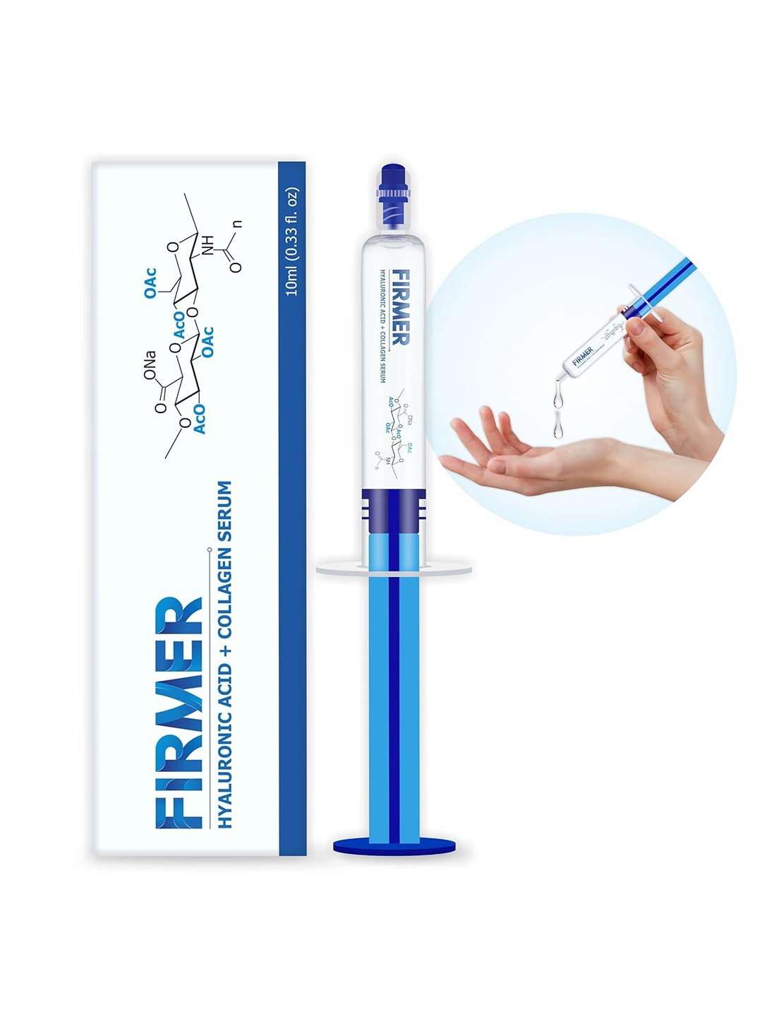 

Firmer Anti Aging Hyaluronic Acid + Collagen Serum - 10 ml, Blue