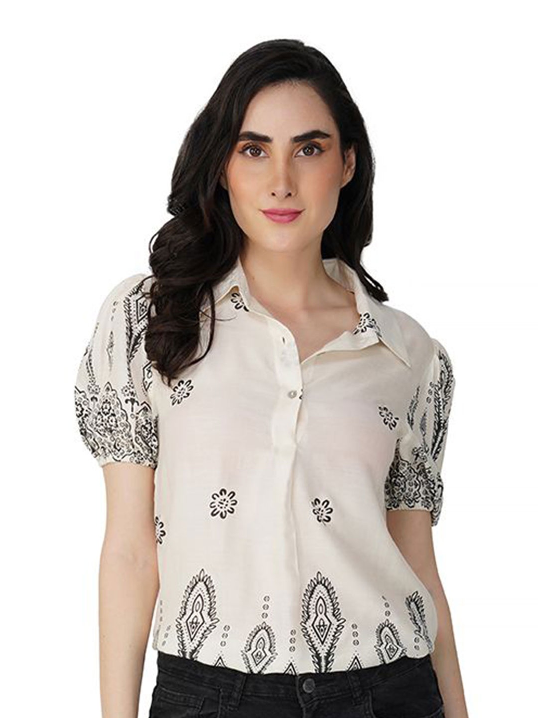 

SZN Women Relaxed Opaque Printed Casual Shirt, Multi
