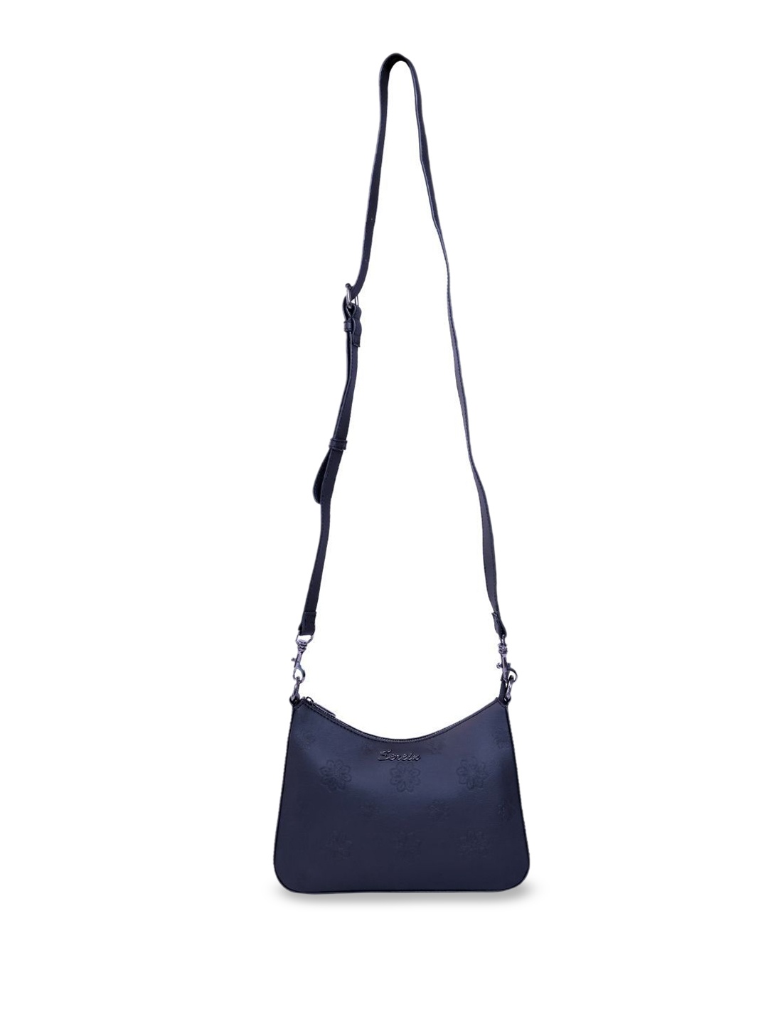 

SEREIN Embellished Structured Vegan Sling Bag, Blue