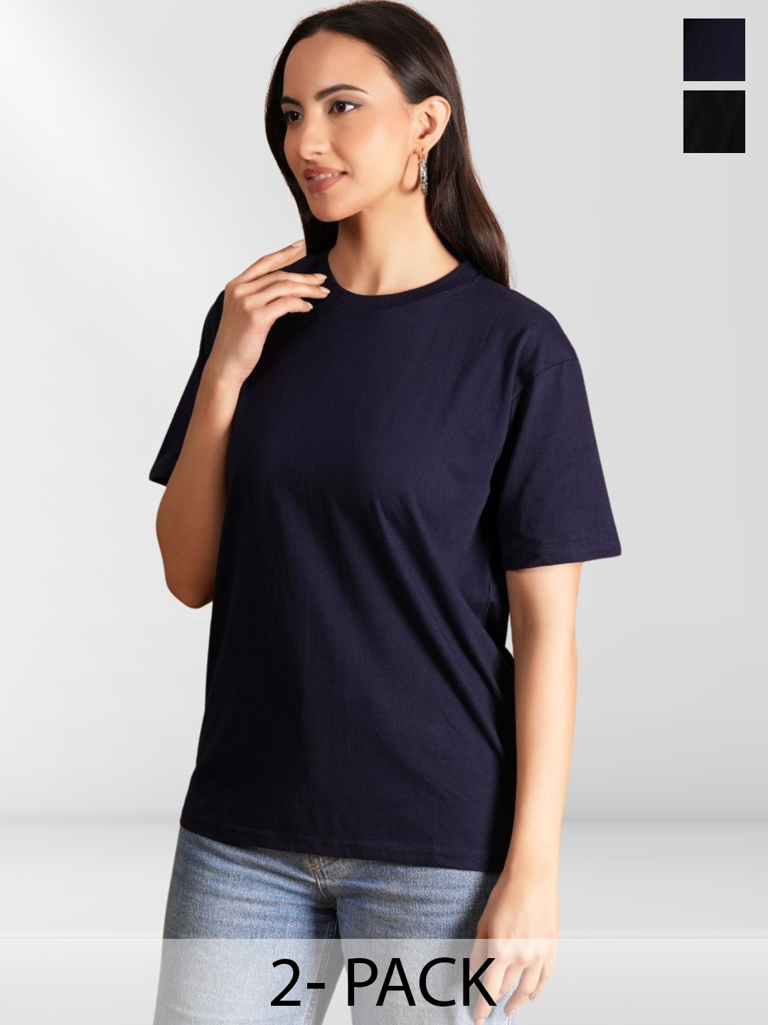 

Metronaut Women 2 Printed Applique T-shirt, Multi