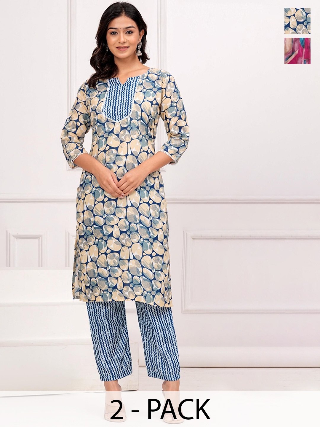 

Moda Rapido Women Floral Printed Regular Kurta with Trousers, Red
