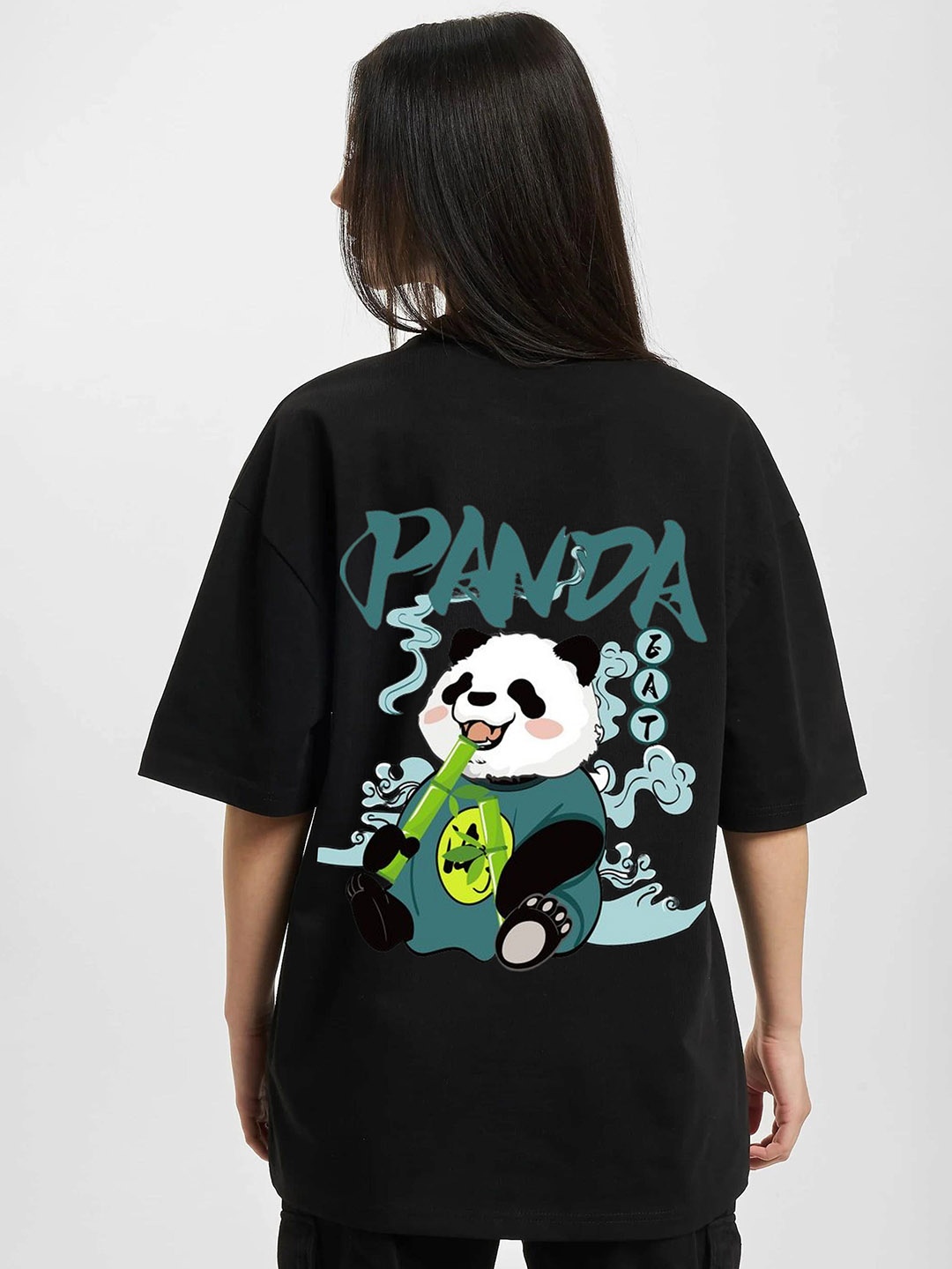 

RAYACLOSET Women Printed Applique T-shirt, Black