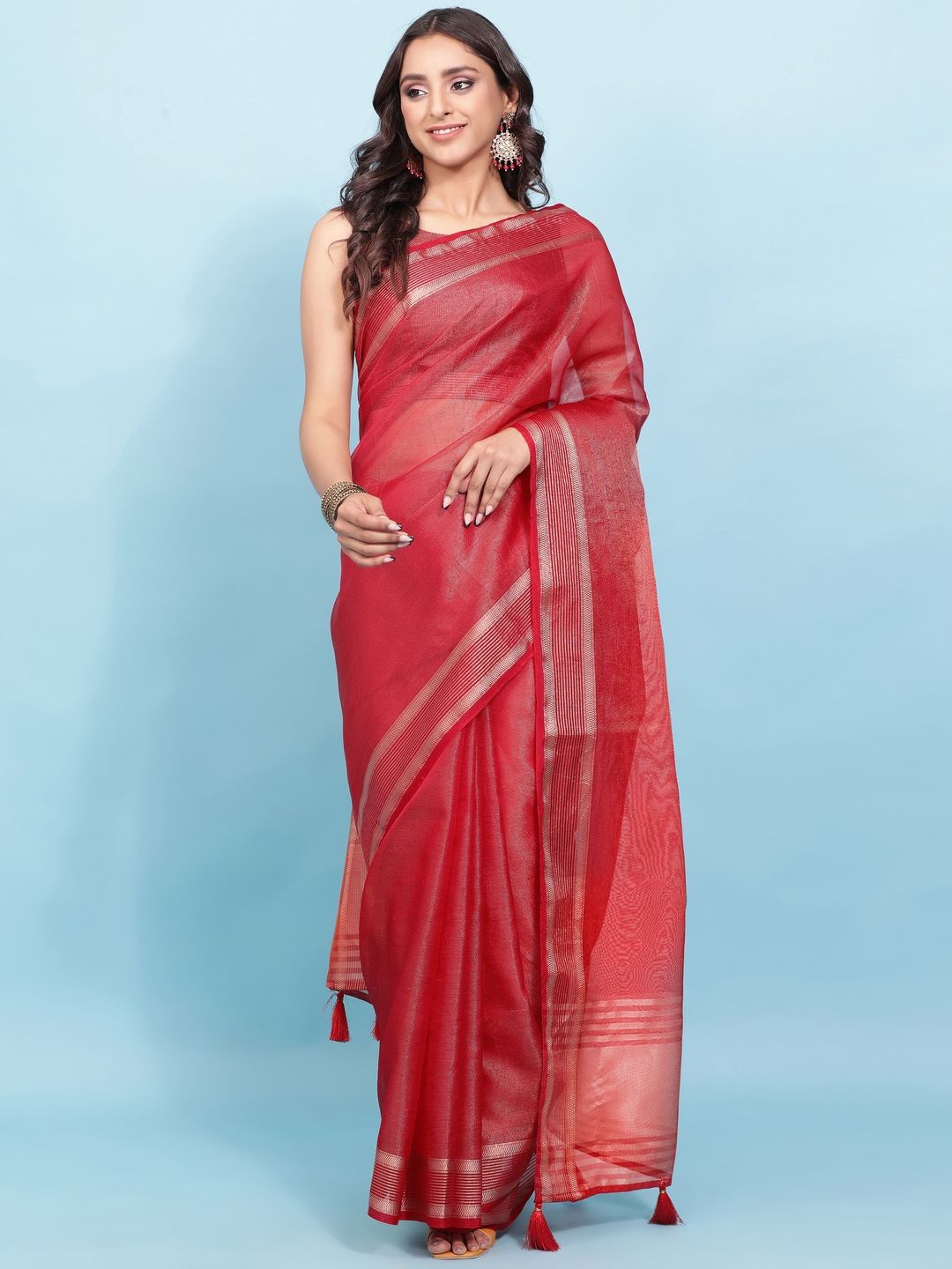 

Suha Woven Design Zari Art Silk Saree, Red