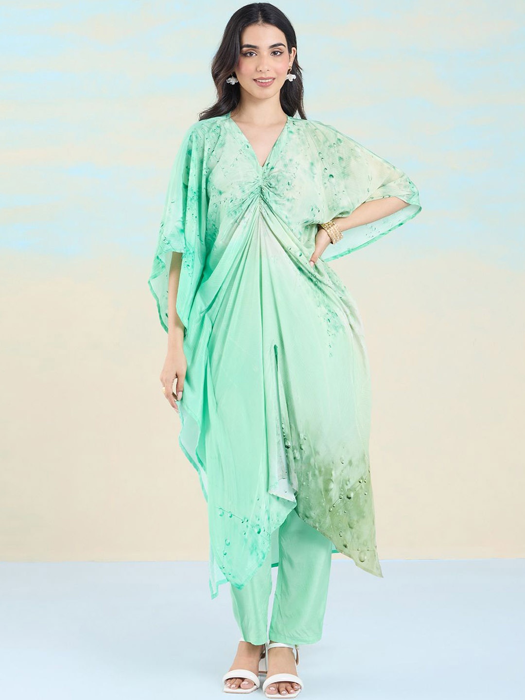 

navyasa by liva Printed Top & Trousers Co-Ords, Green