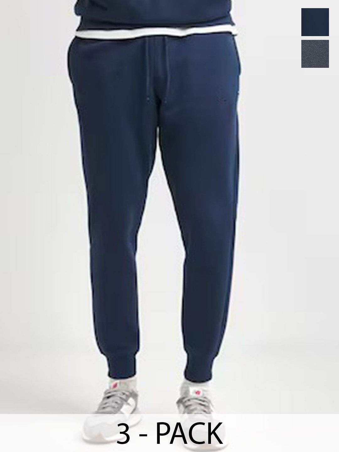

Moda Rapido Men Pack Of 2 Cotton Mid Rise Joggers, Navy blue