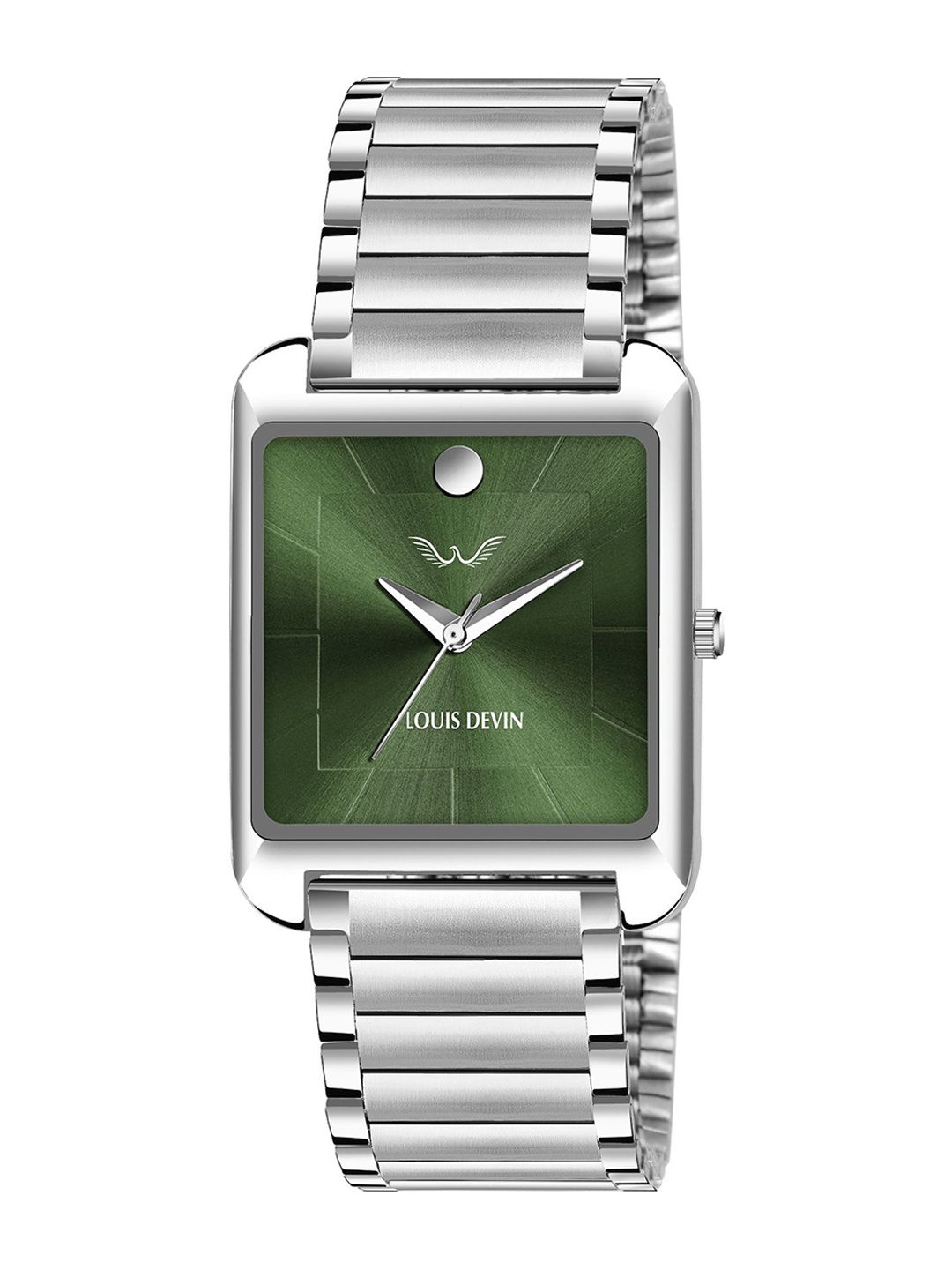 

LOUIS DEVIN Men Brass Embellished Dial & Stainless Steel Bracelet Style Straps Analogue Watch, Silver