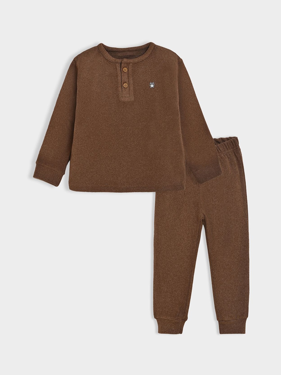 

MiArcus Infants Thermal Top & Pajama Set, Brown