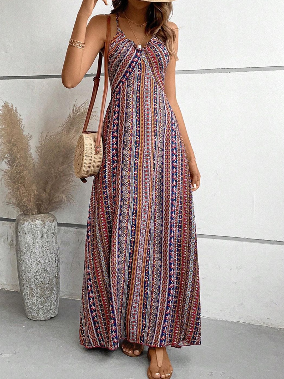 

JC Mode Print Maxi Dress, Red
