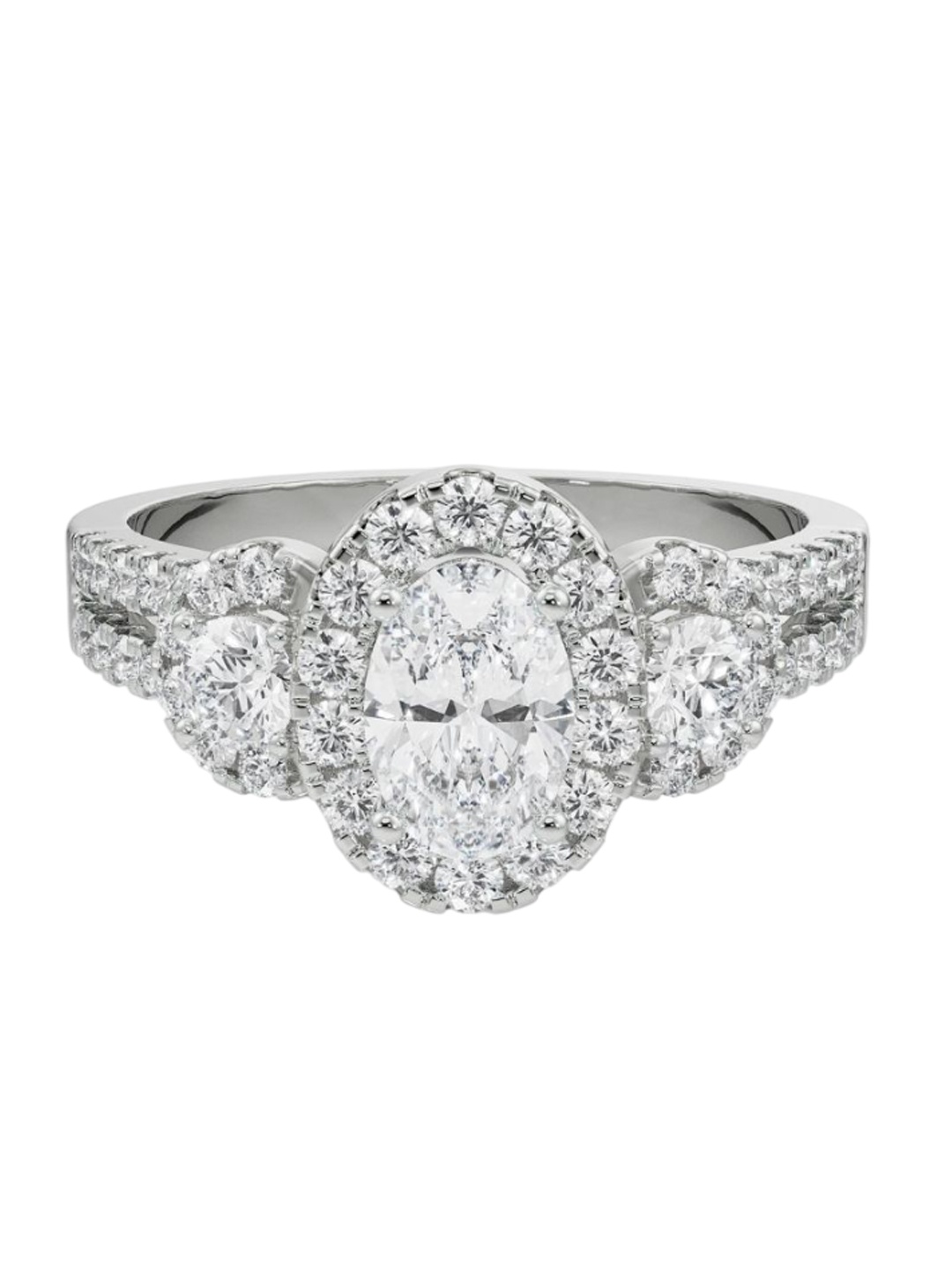 

Emori Luminous Halo Engagement Ring, Silver